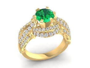 diamond ring women 941 jewelry fashion accessories gold woman design rings 3d print model - Mito3D