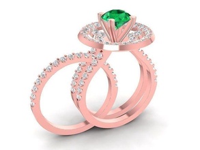 diamond ring women 958 jewelry fashion accessories gold woman unisex design rings 3d print model - Mito3D