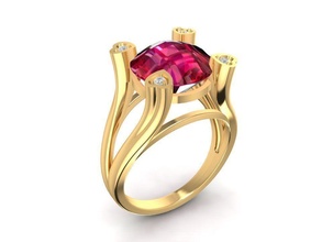 diamond ring women heart prongs 2017 jewelry fashion accessories gold man men woman unisex design fengshui rings 3d print model - Mito3D