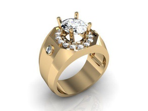 diamond ringg jewelry ring printable jewellery gold jewel rings 3d print model - Mito3D