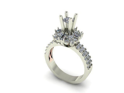diamond rings printable ring fashion jewelry 3d print model - Mito3D