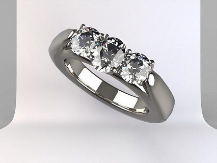 diamond rings jewelry precious luxury platinum shining elegant gem fashion wedding gold engagement jewel silver ring art 3d print model - Mito3D