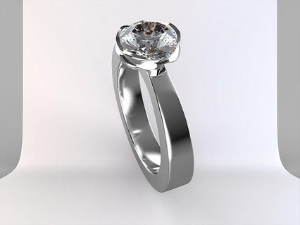 diamant anneaux bijoux platine luxe chrome brillant élégant or argent gemme bague art 3d print model - Mito3D