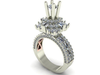 diamond rings ring printable fashion jewelry 3d print model - Mito3D