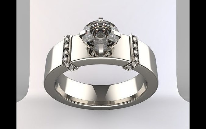 Diamant Ringe Ring Schmuck Gold druckbar Juwel Engagement Hochzeit Platin Mode Schönheit Silber Kunst 3D print model - Mito3D