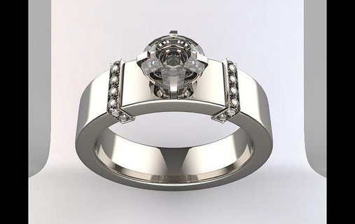 diamond rings ring jewelry gold printable jewel engagement wedding platinum fashion beauty gem silver jewellery art 3d print model - Mito3D