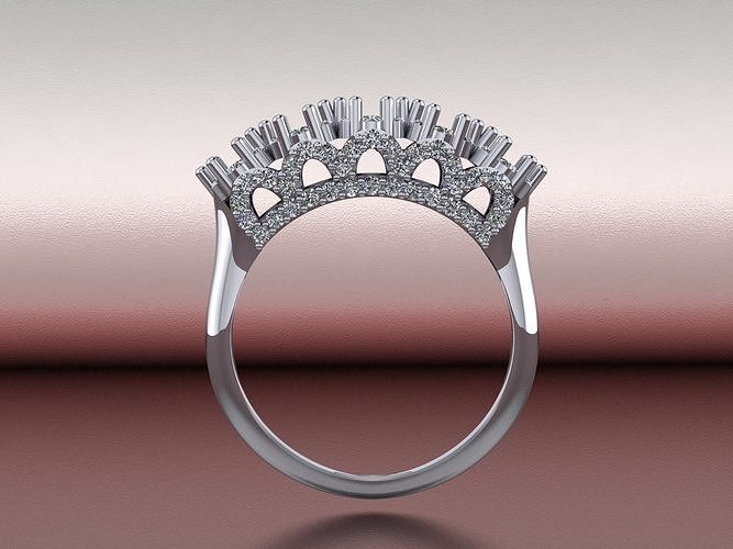 diamond rings 145 jewelry wedding engagement platinum fashion silver gem accessory ring gold brilliant beauty sapphire ruby brillant diamant 3D print model - Mito3D