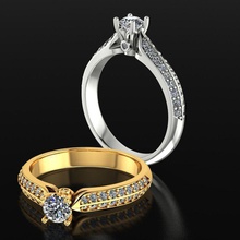diamant anneaux centre calcul 15 25 points 3 tailles 0144 engagement bague bijoux mariage gemme cathédrale mode paver facette 3d print model - Mito3D
