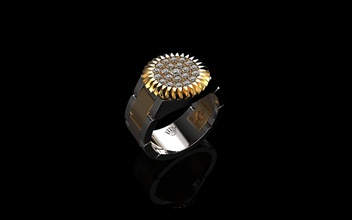 anelli di diamanti uomini mens da sposa gioielli oro diamante argento bianco moda anello la sterlina matrimonio disco platino brillante zaffiro ruby nero 3d print model - Mito3D