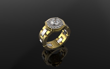 diamante argolas masculino anel ouro homens esterlina noivado prata Casamento platina brilhante moda beleza joalheria solitário 3d print model - Mito3D