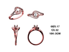 diamond rings pink gold ring fancy jewelry 3d print model - Mito3D
