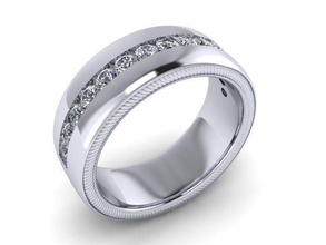 Diamant Seil Ring 97 Schmuck Gold Silber druckbar Juwel Hochzeit Engagement Weiß Sterling Platin 3d print model - Mito3D