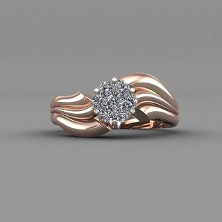 elmas gül altın nişan yüzük 3d Yazdır model takı değerli platin lüks yazdırılabilir mücevher gümüş düğün yüzükler parlak Solitaire moda 3d print model - Mito3D