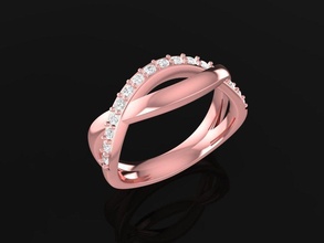 diamond rose gold fashion ring women 2341 jewelry accessories man men woman unisex design fengshui rings 3d print model - Mito3D