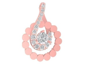 diamant Rose or Dame pendentif 3220 conception bijoux mode accessoires unisexe femme femmes fille 3d print model - Mito3D