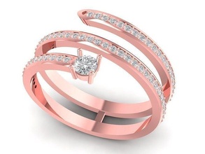 diamante rosa ouro anel 1519 joalheria moda acessórios mulher mulheres Projeto argolas 3d print model - Mito3D