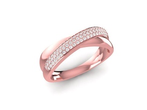 diamond rose gold ring 2338 jewelry fashion accessories man men woman women unisex design fengshui rings 3d print model - Mito3D