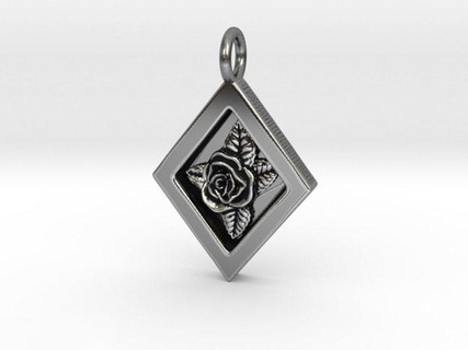 diamond rose pendant necklace bracelet charm jewelry pendants 3d print model - Mito3D