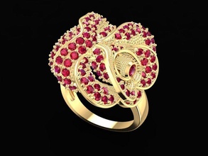 Diamant Rose Ring 1674 Schmuck Mode Zubehör Gold Männer Frau Frauen unisex Design Feng Shui Ringe 3d print model - Mito3D