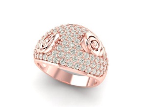 Diamant Rose Ring Frauen 474 Schmuck Mode Zubehör Gold Männer Frau unisex Design Feng Shui Ringe 3d print model - Mito3D