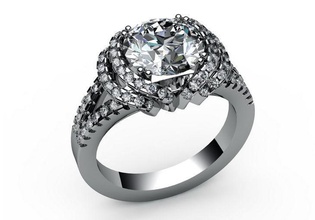 diamond round engagement ring solitaire anello ca11 jewelry precious platinum luxury carat brilliant solitario ca08 gold printable rings 3d print model - Mito3D