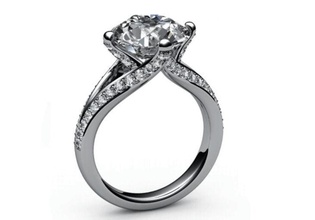 diamant engagement bague solitaire anello ca12 bijoux précieux brillant or imprimable anneaux mode beauté 3d print model - Mito3D