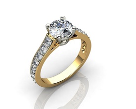 diamante redondo anillos de compromiso la joyería oro el plata colgante boda gem los 3d print model - Mito3D