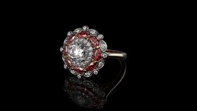 diamant rubis en or 18k anneaux bijoux le d'argent bague la livre sterling de l'engagement brillant ruby saphir fiançailles vintag les 3d print model - Mito3D