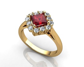 diamant rubis pétard bague 18k mariage engagement gemme saphir émeraude platine topaze bijoux anneaux 3d print model - Mito3D