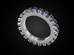 diamante zafiro banda de la eternidad joyería el impresión 3dprinted imprimible los anillos diseño anillo joya oro moda printabl plata boda 3d print model - Mito3D
