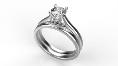 diamond set ring size jewelry gold gem brilliant rings 3d print model - Mito3D