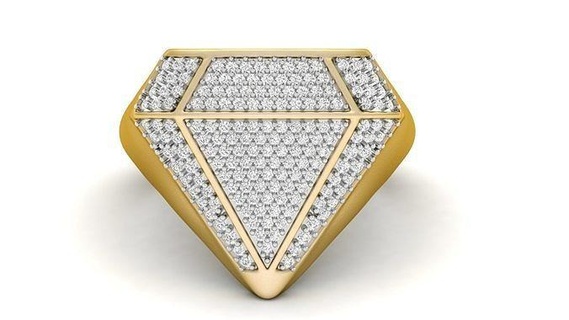 Diamant geformt Engagement Ring 002 Schmuck Frauenring Hochzeit Gold Heiligenschein Ringe Solitär Frauen Band Anhänger 3d print model - Mito3D