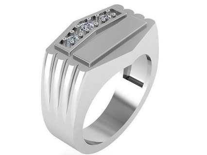 diamant sceau bague 0964 or paver bijoux argent fabrication mode conception engagement gemme imprimable sterling bracelet cubain boucle d'oreille Collier pendentif anneaux 3d print model - Mito3D