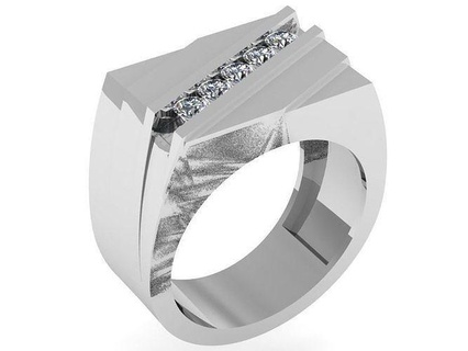 diamant sceau bague 1173 or paver bijoux argent fabrication mode conception engagement gemme imprimable sterling bracelet cubain boucle d'oreille Collier pendentif anneaux 3d print model - Mito3D