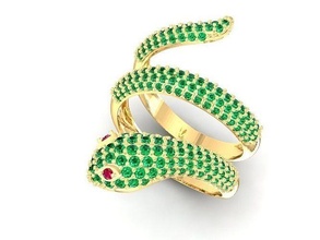 diamante serpente anel 723 joalheria moda acessórios ouro mulher mulheres Projeto argolas 3d print model - Mito3D