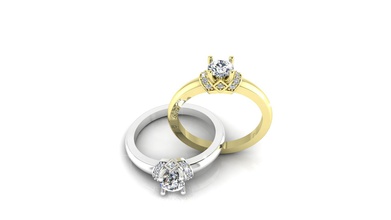 bague de diamant solitaire bijoux l'anneau classique spécial diamondo les anneaux or le diamants gem joyau brillant imprimable l'engagement cad platine pierre précieuse d'argent 3d print model - Mito3D