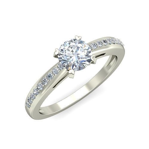 diamante solitario squillare gioielleria oro stampabile anelli argento gioiello nozze Fidanzamento gemma platino brillante pendente 3D print model - Mito3D