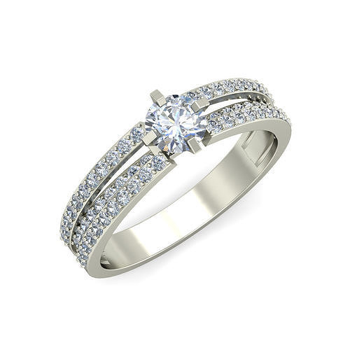 diamante solitario squillare gioielleria anelli oro Fidanzamento stampabile nozze argento gioiello gemma platino brillante lusso accessorio prezioso 3D print model - Mito3D