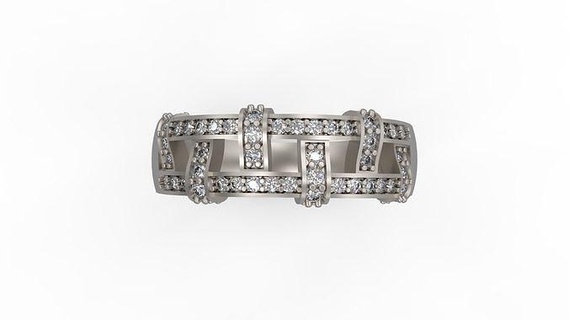 diamant solitaire bague bijoux femmes anneaux or imprimable argent mariage engagement gemme brillant platine 3d print model - Mito3D