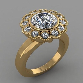 Diamant Solitär Ring Schmuck Frauen druckbar Gold Hochzeit Silber Engagement Ringe 3d print model - Mito3D