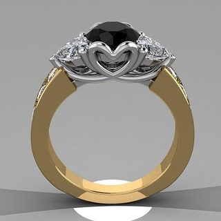 diamant solitaire bague bijoux femmes imprimable or mariage platine brillant anneaux sterling argent lumière 3d print model - Mito3D