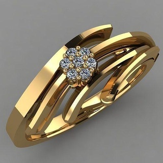 Diamant Solitär Ring Schmuck Frauen Ringe Engagement druckbar Gold Hochzeit Sterling Platin Silber Juwel 3d print model - Mito3D