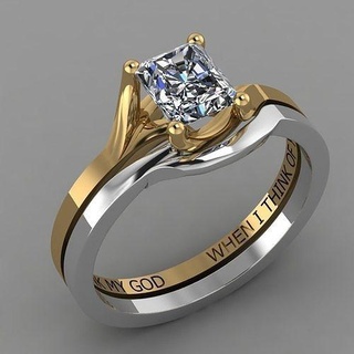 diamant solitaire bague bijoux femmes anneaux engagement imprimable mariage bijou argent platine 3d print model - Mito3D
