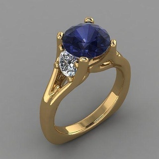 Diamant Solitär Ring Schmuck Frauen Engagement Hochzeit Juwel Ringe Silber Gold druckbar 3d print model - Mito3D
