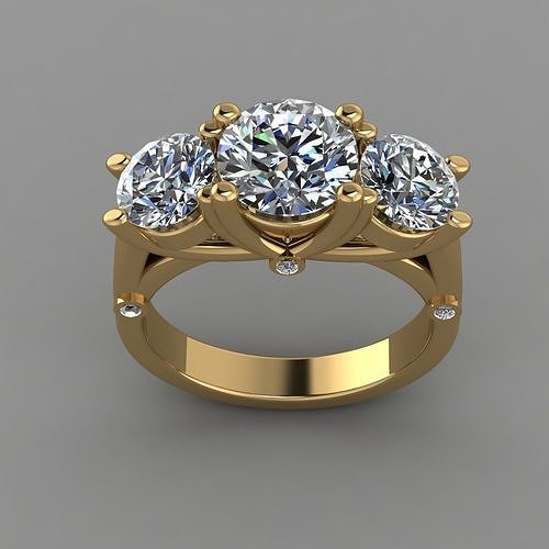 diamante solitario anillo joyería mujer joya anillos compromiso platino oro imprimible 3D print model - Mito3D