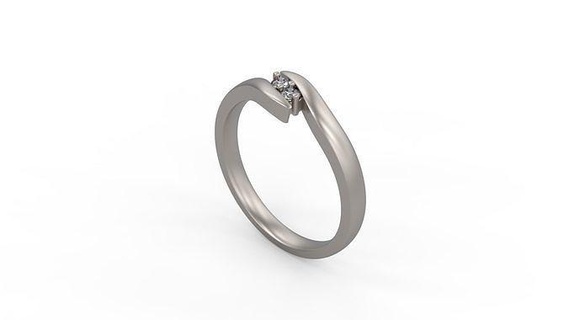 diamond solitaire ring jewellery women jewelry rings wedding jewel gold printable silver engagement gem platinum design 3d print model - Mito3D