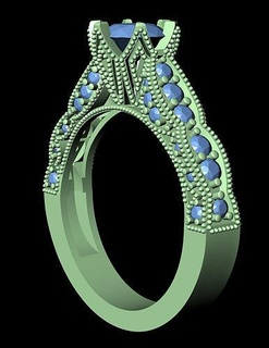 diamant solitaire bague bijoux femmes précieux platine carat argent imprimable or gemme luxe anneaux engagement mariage bijou bande mode 3d print model - Mito3D
