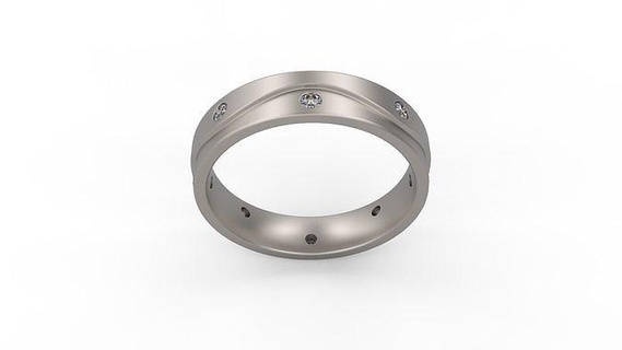 diamante solitario anillo joyería mujer joya anillos oro imprimible plata Boda compromiso platino brillante libra esterlina canalla 3d print model - Mito3D