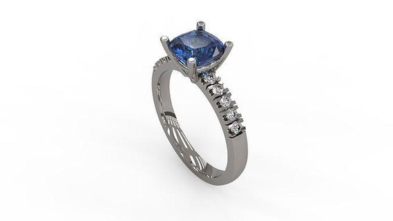 diamante solitario anillo joyería mujer joya anillos imprimible brillante compromiso plata platino Boda oro 3d print model - Mito3D