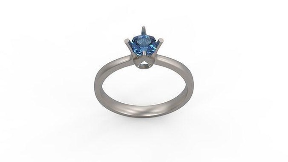 diamante solitario anillo joyería mujer joya anillos oro imprimible plata Boda compromiso platino brillante libra esterlina 3d print model - Mito3D